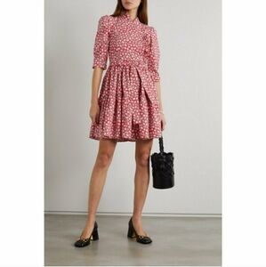 BATSHEVA SADIE FLORAL PRINT BELTED RUFFLE TIERED MINI DRESS